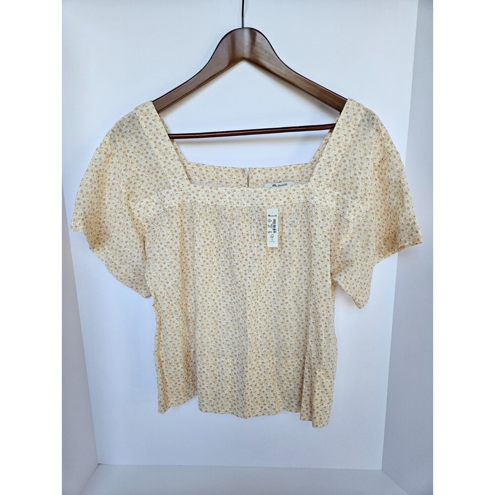 NWT Madewell Square-Neck Short-Sleeve Popover Top